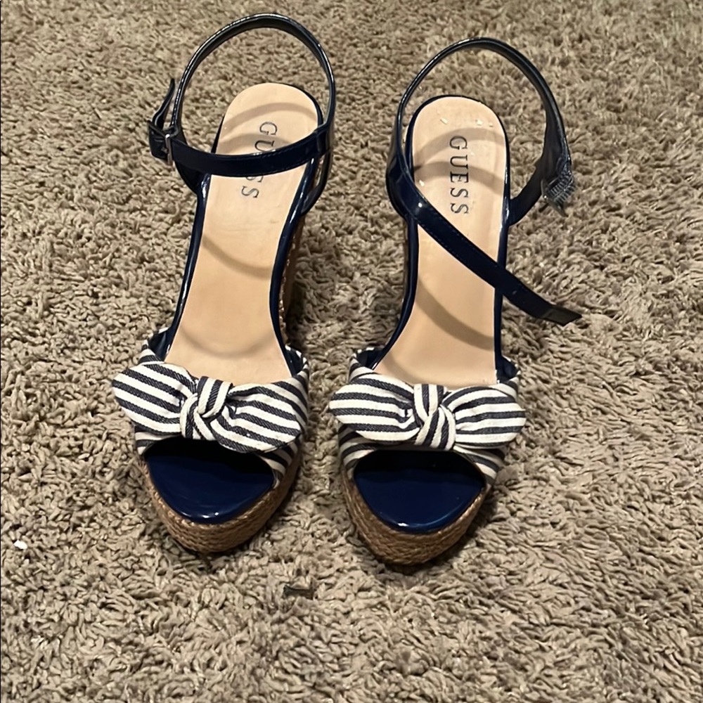 Guess Blue and White Espadrilles with Nautical Charm